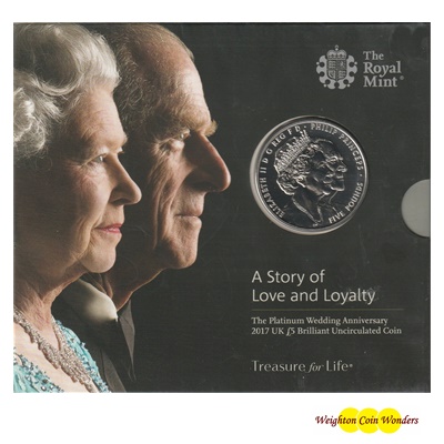 2017 BU £5 Coin Pack - Platinum Wedding Anniversary